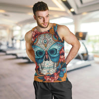 Day of Dead Skull Men Tank Top Sugar Skull Butterfly - Wonder Print Shop