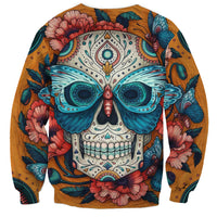 Day of Dead Skull Sweatshirt Sugar Skull Butterfly - Wonder Print Shop