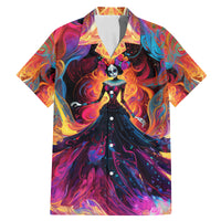 Day of Dead Lady Family Matching Mermaid Dress and Hawaiian Shirt Sugar Skull Flame Lady - Wonder Print Shop