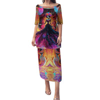 Day of Dead Lady Puletasi Sugar Skull Flame Lady - Wonder Print Shop