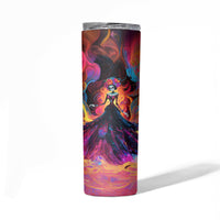 Day of Dead Lady Skinny Tumbler Sugar Skull Flame Lady - Wonder Print Shop