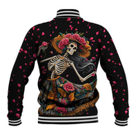 Day of Dead Lady Baseball Jacket Sugar Skull Lady Dancing - Wonder Print Shop