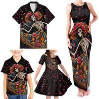 Day of Dead Lady Family Matching Tank Maxi Dress and Hawaiian Shirt Sugar Skull Lady Dancing - Wonder Print Shop