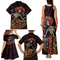 Day of Dead Lady Family Matching Tank Maxi Dress and Hawaiian Shirt Sugar Skull Lady Dancing - Wonder Print Shop