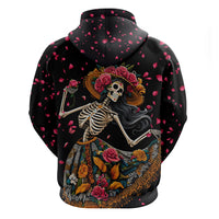 Day of Dead Lady Hoodie Sugar Skull Lady Dancing - Wonder Print Shop