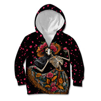 Day of Dead Lady Kid Hoodie Sugar Skull Lady Dancing - Wonder Print Shop