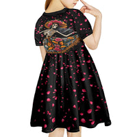 Day of Dead Lady Kid Short Sleeve Dress Sugar Skull Lady Dancing - Wonder Print Shop