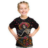 Day of Dead Lady Kid T Shirt Sugar Skull Lady Dancing - Wonder Print Shop