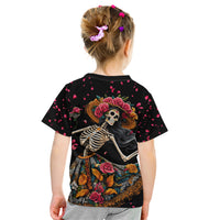 Day of Dead Lady Kid T Shirt Sugar Skull Lady Dancing - Wonder Print Shop