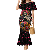 Day of Dead Lady Mermaid Dress Sugar Skull Lady Dancing - Wonder Print Shop