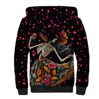 Day of Dead Lady Sherpa Hoodie Sugar Skull Lady Dancing - Wonder Print Shop