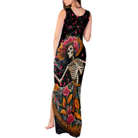 Day of Dead Lady Tank Maxi Dress Sugar Skull Lady Dancing - Wonder Print Shop