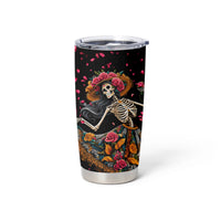 Day of Dead Lady Tumbler Cup Sugar Skull Lady Dancing - Wonder Print Shop