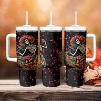 Day of Dead Lady Tumbler With Handle Sugar Skull Lady Dancing - Wonder Print Shop