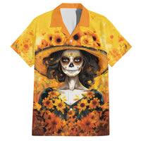 Day of Dead Lady Hawaiian Shirt Sugar Skull Lady Sunflower - Wonder Print Shop