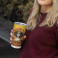 Day of Dead Lady Tumbler Cup Sugar Skull Lady Sunflower - Wonder Print Shop
