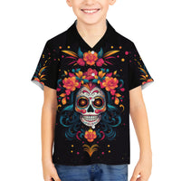 Day of Dead Skull Hawaiian Shirt Sugar Skull Festival Lady - Wonder Print Shop