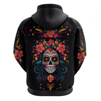 Day of Dead Skull Hoodie Sugar Skull Festival Lady - Wonder Print Shop