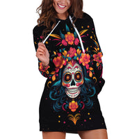 Day of Dead Skull Hoodie Dress Sugar Skull Festival Lady - Wonder Print Shop