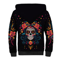 Day of Dead Skull Sherpa Hoodie Sugar Skull Festival Lady - Wonder Print Shop