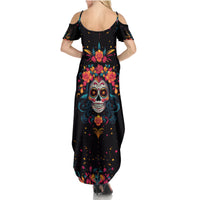 Day of Dead Skull Summer Maxi Dress Sugar Skull Festival Lady - Wonder Print Shop