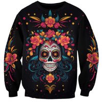 Day of Dead Skull Sweatshirt Sugar Skull Festival Lady - Wonder Print Shop