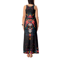 Day of Dead Skull Tank Maxi Dress Sugar Skull Festival Lady - Wonder Print Shop