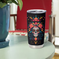 Day of Dead Skull Tumbler Cup Sugar Skull Festival Lady - Wonder Print Shop