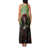 Day of Dead Lady Family Matching Tank Maxi Dress and Hawaiian Shirt Sugar Skull Rose Lady - Wonder Print Shop