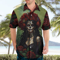 Day of Dead Lady Hawaiian Shirt Sugar Skull Rose Lady - Wonder Print Shop