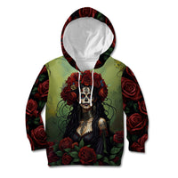 Day of Dead Lady Kid Hoodie Sugar Skull Rose Lady - Wonder Print Shop