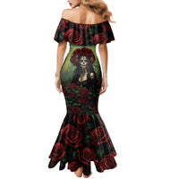 Day of Dead Lady Mermaid Dress Sugar Skull Rose Lady - Wonder Print Shop