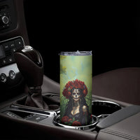 Day of Dead Lady Skinny Tumbler Sugar Skull Rose Lady - Wonder Print Shop