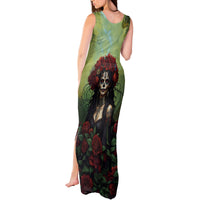 Day of Dead Lady Tank Maxi Dress Sugar Skull Rose Lady - Wonder Print Shop