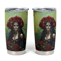 Day of Dead Lady Tumbler Cup Sugar Skull Rose Lady - Wonder Print Shop