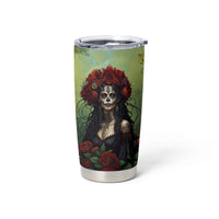 Day of Dead Lady Tumbler Cup Sugar Skull Rose Lady - Wonder Print Shop