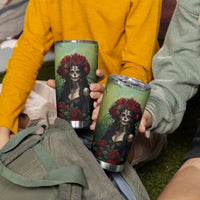 Day of Dead Lady Tumbler Cup Sugar Skull Rose Lady - Wonder Print Shop