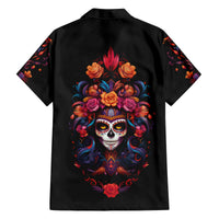 Day of Dead Skull Family Matching Off Shoulder Short Dress and Hawaiian Shirt Sugar Skull Festival Lady - Wonder Print Shop
