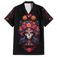 Day of Dead Skull Hawaiian Shirt Sugar Skull Festival Lady - Wonder Print Shop