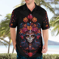 Day of Dead Skull Hawaiian Shirt Sugar Skull Festival Lady - Wonder Print Shop
