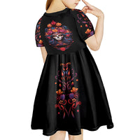Day of Dead Skull Kid Short Sleeve Dress Sugar Skull Festival Lady - Wonder Print Shop
