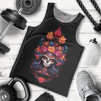 Day of Dead Skull Men Tank Top Sugar Skull Festival Lady - Wonder Print Shop