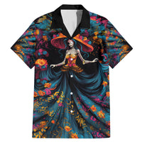 Day of Dead Lady Family Matching Mermaid Dress and Hawaiian Shirt Sugar Skull Lady Dancing - Wonder Print Shop