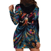 Day of Dead Lady Hoodie Dress Sugar Skull Lady Dancing - Wonder Print Shop