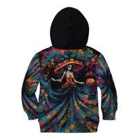 Day of Dead Lady Kid Hoodie Sugar Skull Lady Dancing - Wonder Print Shop