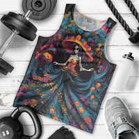 Day of Dead Lady Men Tank Top Sugar Skull Lady Dancing - Wonder Print Shop