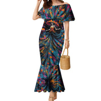 Day of Dead Lady Mermaid Dress Sugar Skull Lady Dancing - Wonder Print Shop
