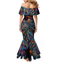 Day of Dead Lady Mermaid Dress Sugar Skull Lady Dancing - Wonder Print Shop