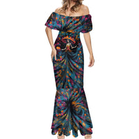 Day of Dead Lady Mermaid Dress Sugar Skull Lady Dancing - Wonder Print Shop