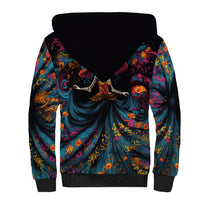 Day of Dead Lady Sherpa Hoodie Sugar Skull Lady Dancing - Wonder Print Shop
